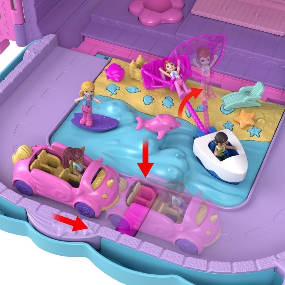 New in box Polly Pocket Dolls Pollyville Resort Roll Away Playset - Picture 6 of 6